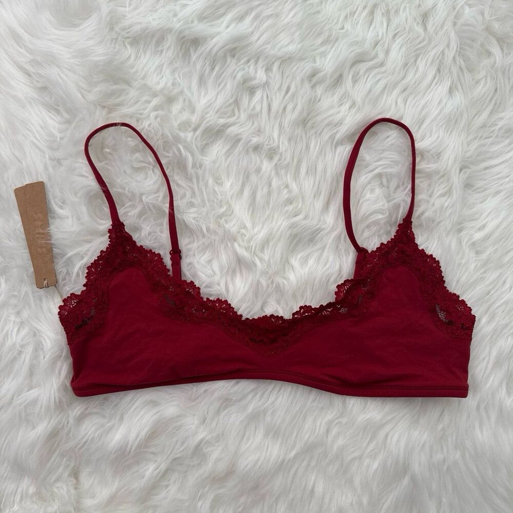 Skim Fits Everybody Lace Scoop Bralette Brick Size Large - Picture 2 of 8